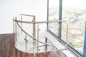 Penthouse spiral staircase with Acrylic treads