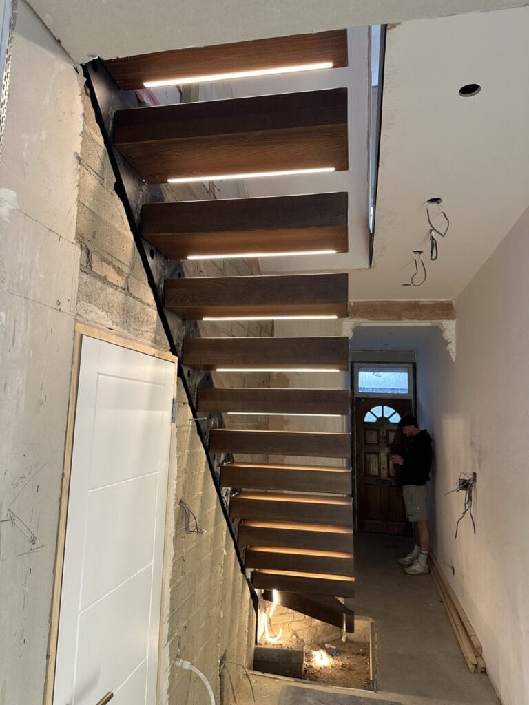 Adding sleeper treads to your floating staircase