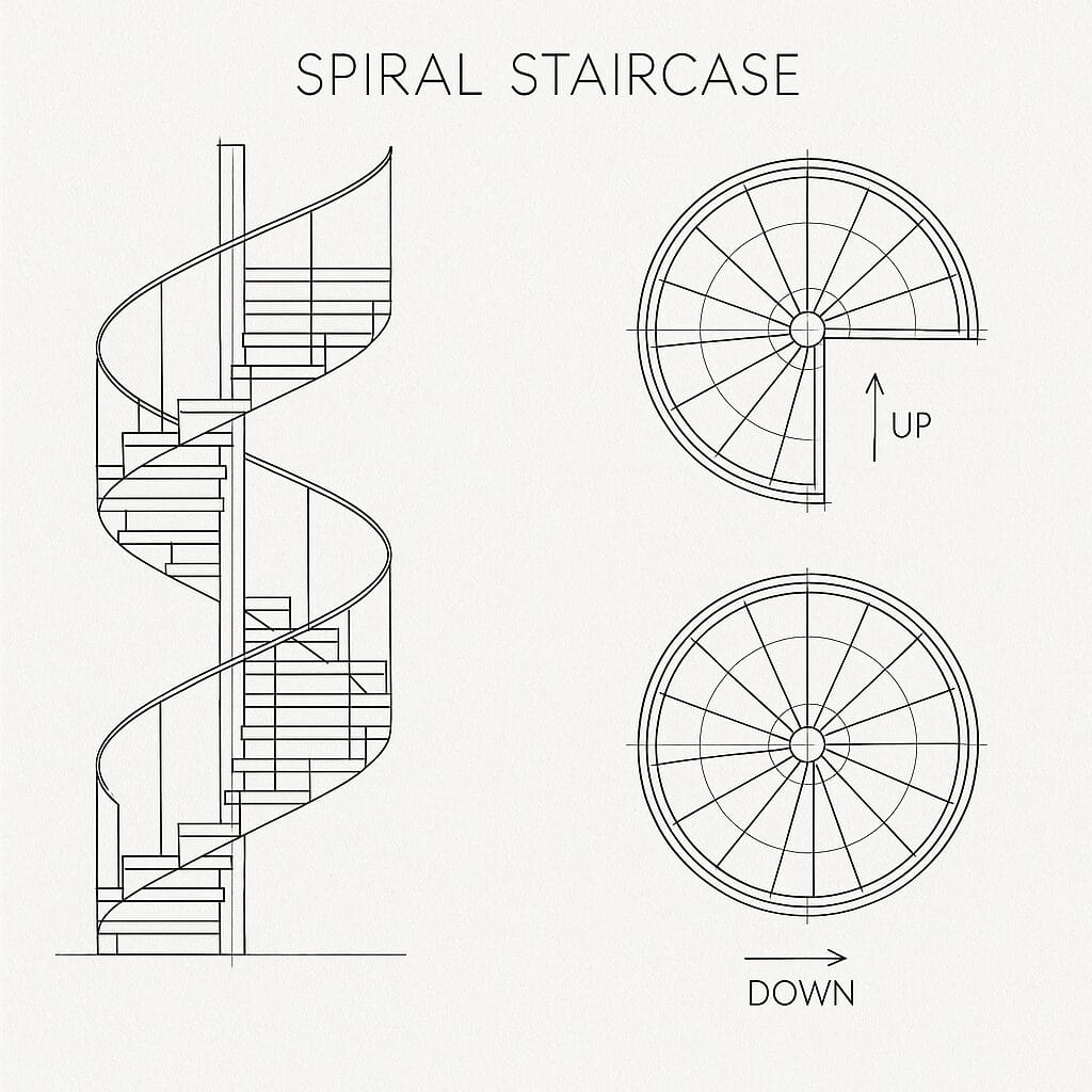 How much space do you need for a spiral staircase